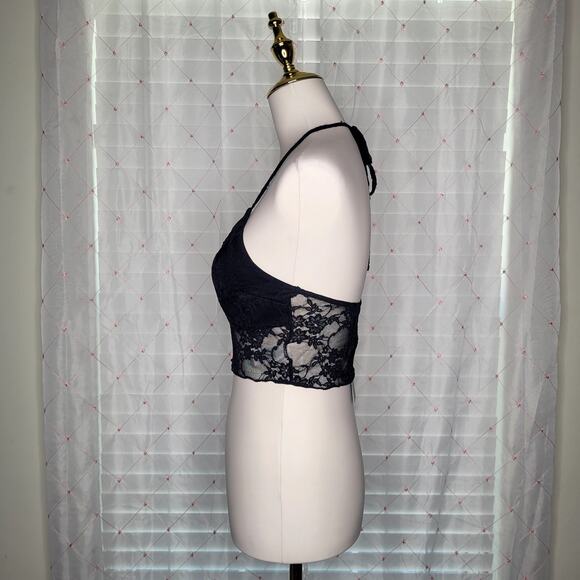 21 Saints Black Lace‎ Halter Top 90s Inspired Y2K Inspired Grunge Size Large NWT - Picture 2 of 7